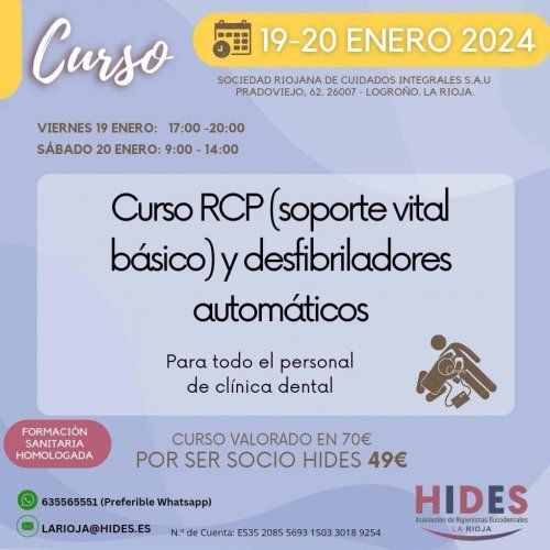 Curso RCP (Soporte Vital Básico) y Desfibriladores