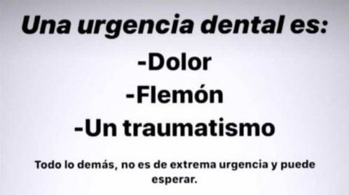 Alerta COVID 19 Urgencia dental